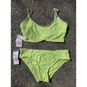 New Nani Swimwear UPF 50 Lined Lime Color Bikini Size Large